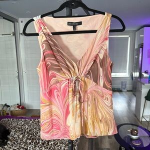 Lafayette 148 Pink and cream Swirl Blouse